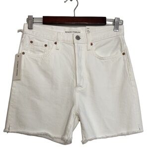 New Denim Forum Jean Shorts Womens 25 x 4 White Yoko Mid Thigh High Rise Cutoffs